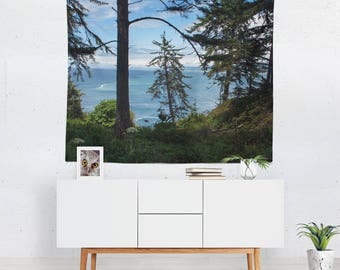 Trees Wall Tapestry, Beach Tapestry, Redwood Forest Tapestry, California Wall Tapestry, California Coast Tapestry, Redwoods, Norcal