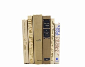 Beige Brown Decorative Books, Book Set, Wedding Centerpiece,Old Book Decor, IVory BOoks, Instant Library, Books, Book Collection