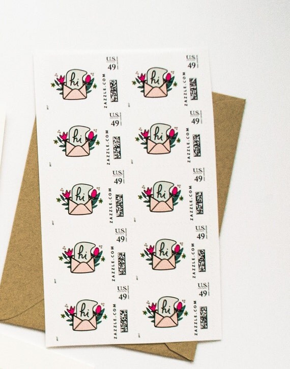 Floral Custom Designed Stamps Set of 10 Stamps USPS
