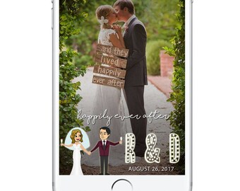 Custom Cartoon Wedding Bitmoji Snapchat Filter Portrait, Caricature Wedding Snapchat Filter Cartoon, Wedding Geofilter, Snapchat Geofilter