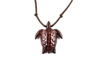 Turtle Pendant, Turtle Necklace, Sea Turtle Necklace, Mens Turtle Necklace, Wood Sea Turtle Pendant, Nautical Jewelry, Mens Turtle Jewelry