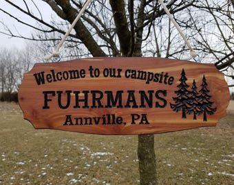 Welcome To Our Campsite Camping Signs RV Sign Custom Wooden Camper Welcome To Our Campsite Camping Signs RV Sign Custom Wooden Camper