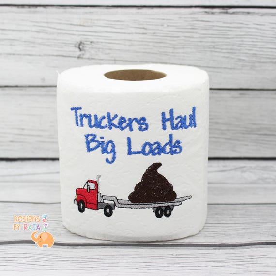 Trucker truck driver embroidered toilet paper gift for him
