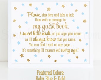 Guest book sign wording baby shower