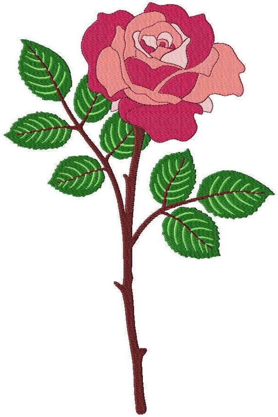 Rose Embroidery Design File .vip .vp3 .hus .pes .pec .jef .sew