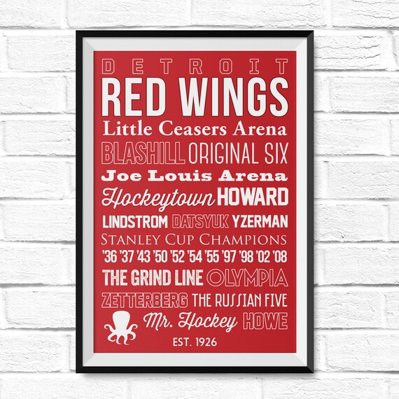 Detroit Red Wings Canvas or Poster Christmas Gift Gifts