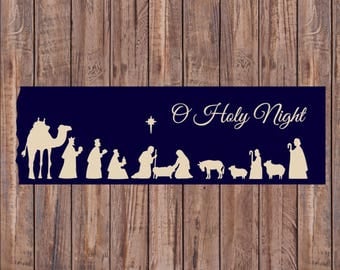 Christmas Vinyl Decal, Nativity Sign Decal, Wood Sign Vinyl Decal, Christmas Decal, Vinyl Decal, Christmas Decor, DIY wood signs, Christmas