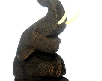 Elephant - Handmade Fabart Wooden Magnet 18 main image 1