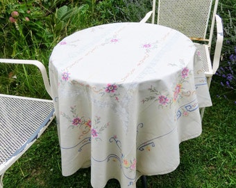 tablecloth rectangle linen antique