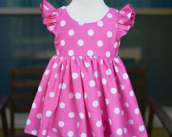 Pink & White Polka Dot Minnie Mouse Dress