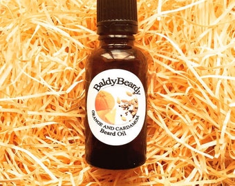Orange and Cardamom beard oil - a hydrating moisturising conditioning oil for men's beards and skin for healthy, soft & strong beard growth