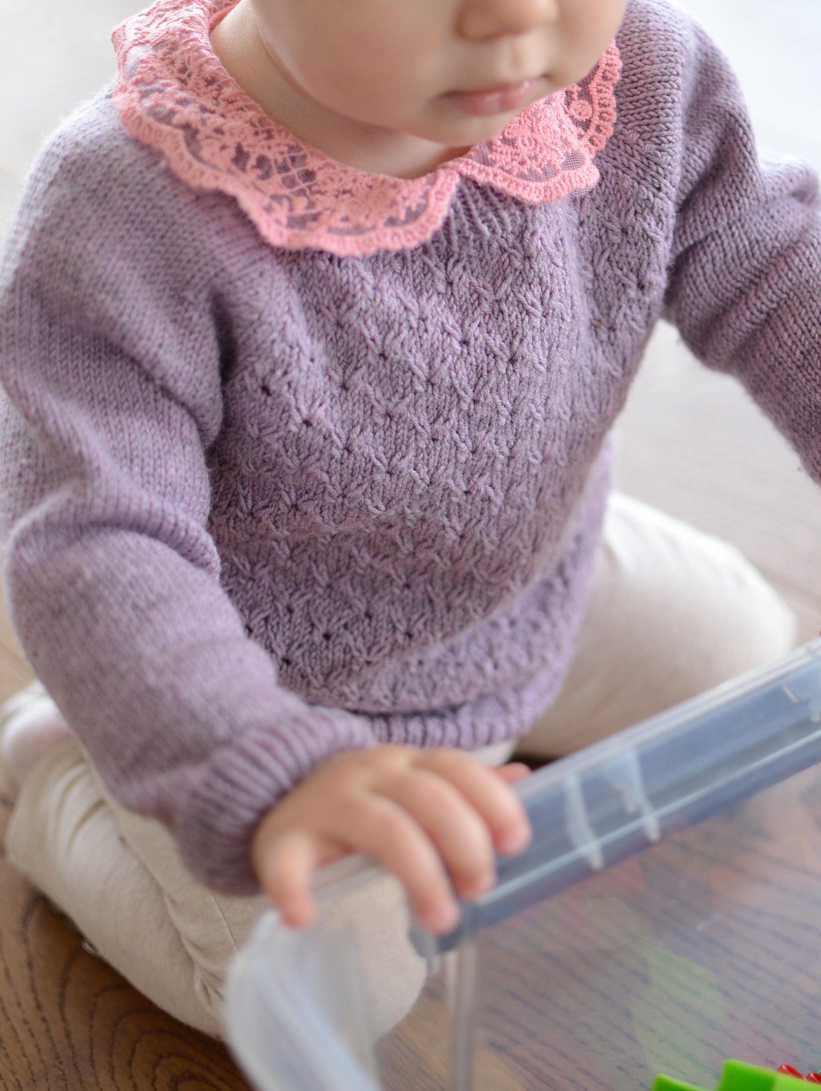 Hand Knitted Baby Sweater Merino Wool Baby Girl Sweater Hand