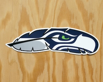 Seattle Seahawks Decal -- Hawk Feather -- Seattle Football -- Seahawk Sticker -- Seattle Decal -- Seattle 12 Sticker -- 12th Man Decal -- NW