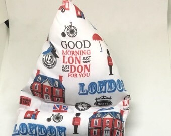 Phone stand, Iphone stand, smartphone pillow, Iphone pillow, fabric Iphone stand, London themed gift, ready to ship, gift idea