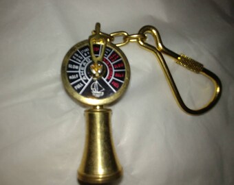 Vintage 1980's Brass Nautical Ship Engine Room Telegraph Keychain
