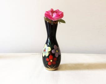 Hand painted vase, miniature vase, vintage vase, floral vase, small vase, tiny vase, vintage china vase, porcelain vase, collectible vase,