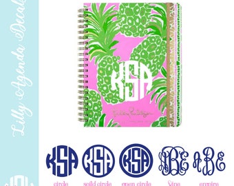 Lilly Pulitzer Agenda Monogram | Lilly Pulitzer Planner | Vinile adesivo | Monogramma di vinile | Pianificatore Decor | Planner personalizzato