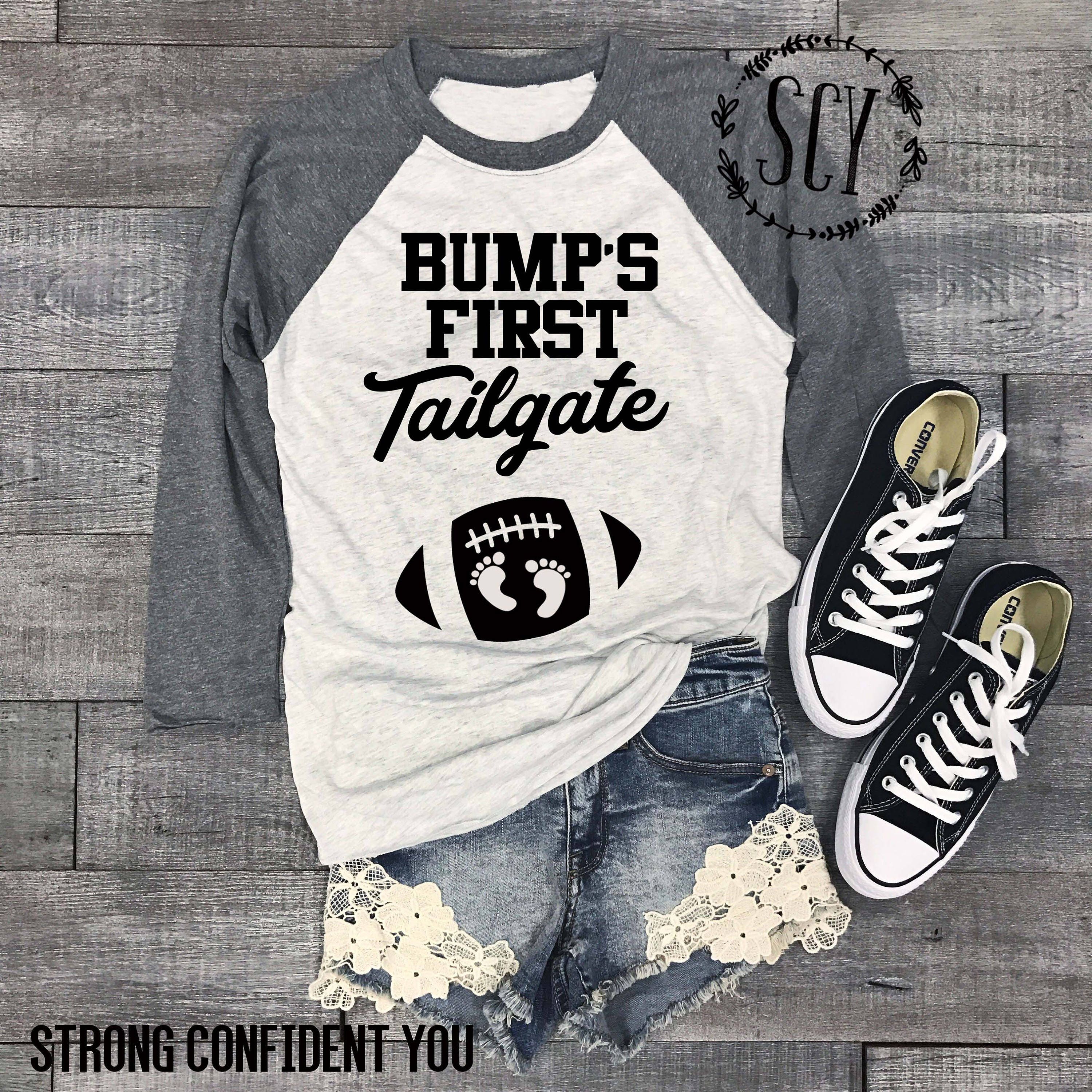 Bump's First Tailgate™ Pregnancy Shirt - Football Pregnancy Shirt - Game Day Shirt - Football Season Tee - Pregnancy Announcement