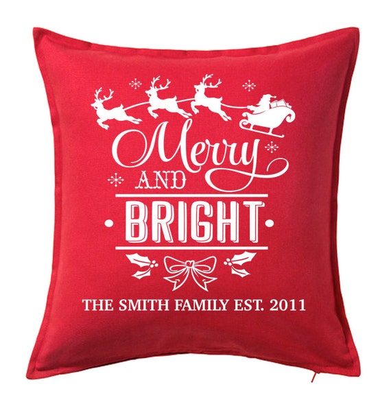 Holiday Pillow Personalized Holiday Decor Custom Throw