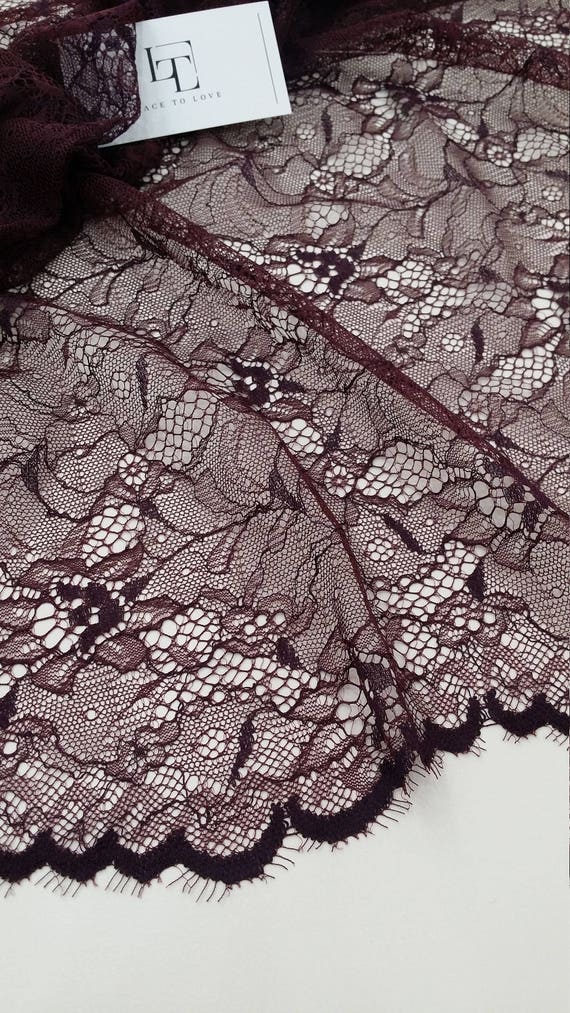 Burgundy lace fabric France Lace Embroidery lace red lace