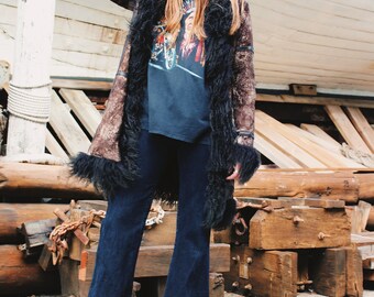 Mongolian Sheepskin Coat - Shearling Penny Lane Coat - Shearling Afghan Coat - Afghan Sheepskin Coat - Almost Famous Sheepskin Jacket