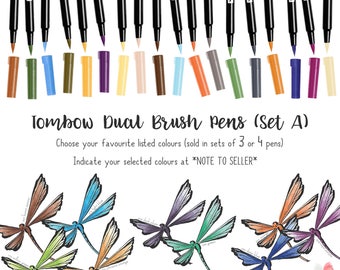 Tombow Dual Brush Pens (Sold in 3s & 4s) Calligraphy brush hand letter brush pen Brush pen marker Calligraphy Brush letter Brush pen Tombow