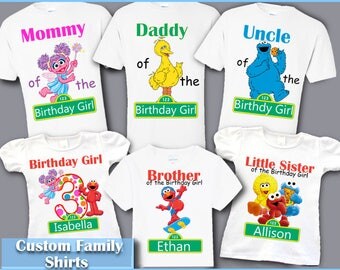 Sesame Street Birthday Shirt / 1st, 2nd, 3rd, 4th, Birthday Shirt / Mommy of the Birthday Girl Shirts, Sesame Street Family Shirts