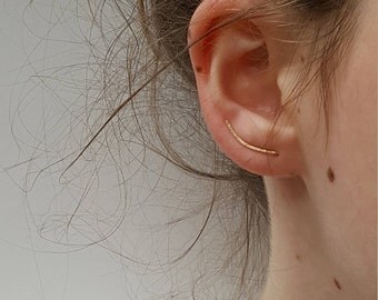 Gold Ear Climber - Simple Hammered Gold Ear Climber - Dainty Hammered Silver Ear Climber - Gold Or Silver Ear Crawler