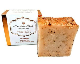 SALE SOAP- Citrus Basil Soap, Citrus Soap, Organic Soap, Cold Process Soap, Vegan Soap, Natural Soap, Olive Oil Soap, Christmas Gift