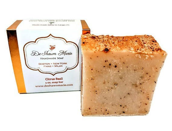 SOAP- Citrus Basil Soap, Organic Soap, Cold Process Soap, Vegan Soap, Natural Soap, Olive Oil Soap, Christmas Gift, Mother's Day Gift