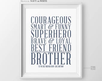 Gift for Brother Christmas Gift Ideas for Brother Quotes Personalized Gift Brother Gift from Sister Gift for Big Brother Gift from Brother