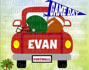 Football SVG, Football Truck SVG, Truck svg, Pickup Truck svg, Kids svg, Game Day svg, Commercial Use SVG ~ Cut File, Clipart dxf, eps, png