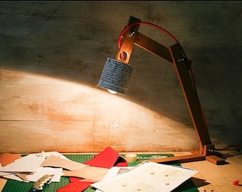 10% OFF Wood desk lamp, Table lamps, lamps, lighting, desk lamps, wooden lamp, desk lamp, wood lamp, houseware, handmade lamp, lamp, " Earth