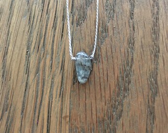 Kyanite Gemstone Necklace on Silk Cording.