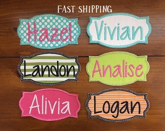 Iron-on Name Patch Applique, 3.75" or 4.75", Backpack Name Patch, Lunch Bag Name Patch ***Ready to Ship in 1-3 Days!