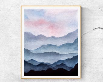 Mountain painting | Etsy