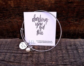 Darling, "You Got This" Bangle with pearl