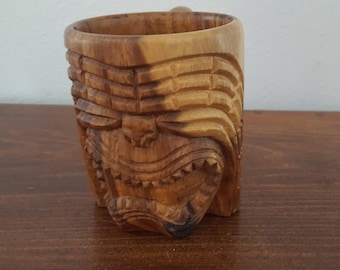Monkey Pod Wood Tiki Mug