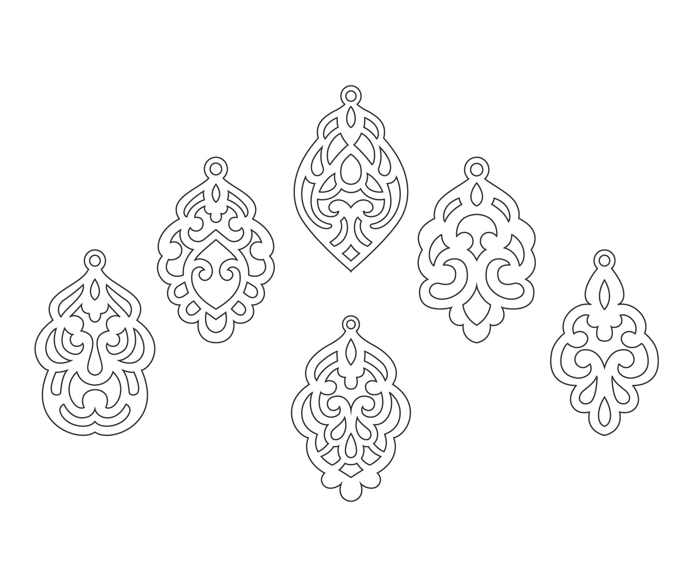 Download Set Ornamental Pendant templates, vector Cutting File ...