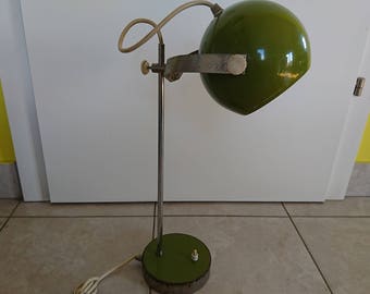 Vintage Desk Lamp, Green lamp from 1960's, Industrial Lighting, Retro lamp