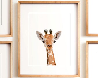 Safari nursery art, Giraffe print, PRINTABLE art, Safari animals wall art, Baby giraffe, Safari nursery decor, Safari theme,Nursery wall art