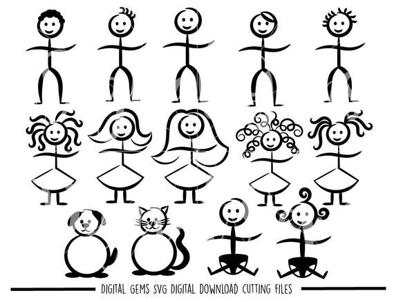 Stick figures svg / dxf / eps / png files. Digital download.