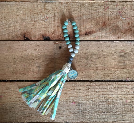 Items similar to Wood bead keychain, keychains, wood bead garland, wood