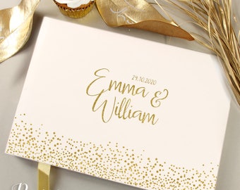 Personalized Real Gold Foil Silver Foil Confetti Wedding Guest Book