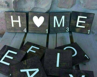 Large Scrabble Tiles wall decor - Sale