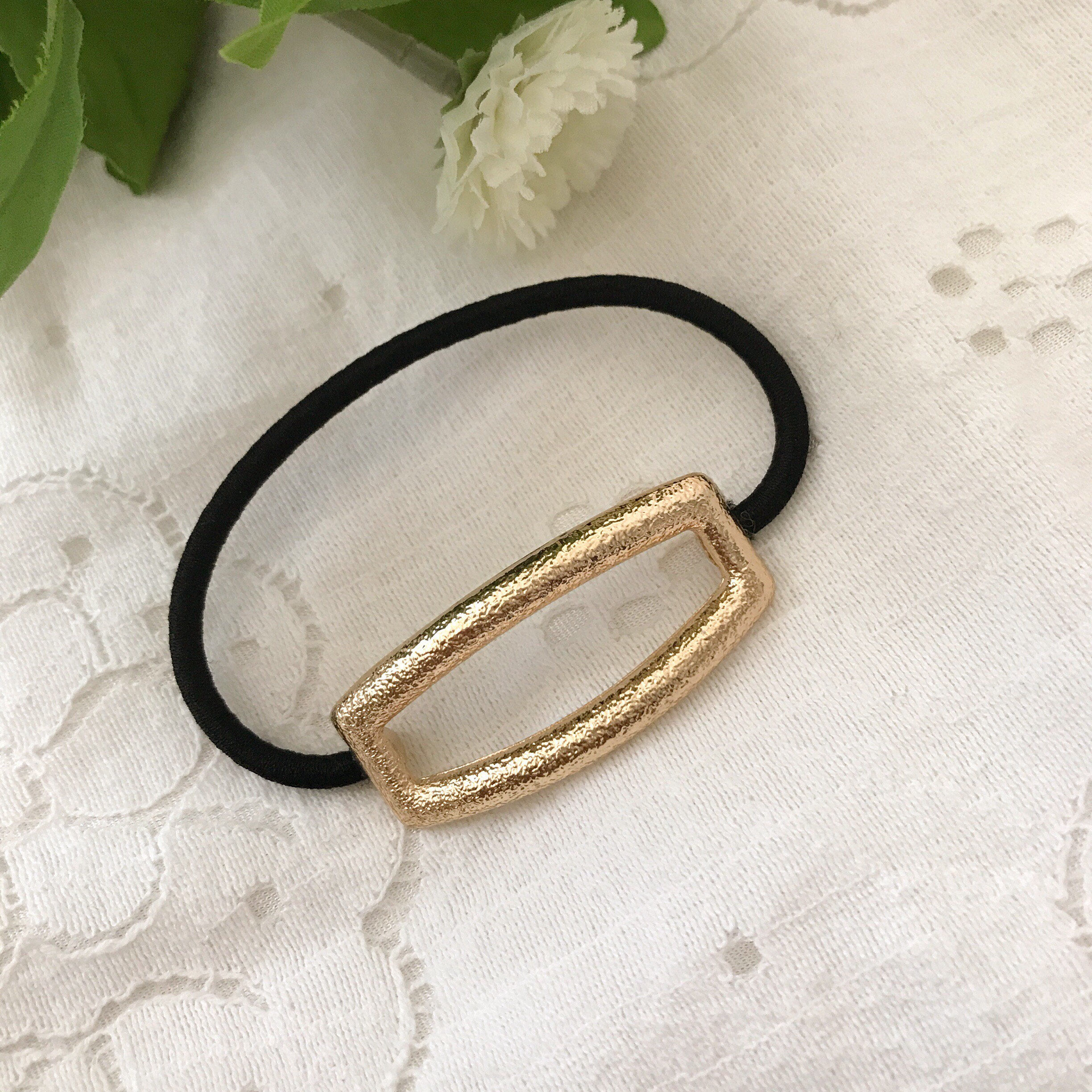 Plastic Gold hair tie Hair Elastic Cuff Ponytail holder