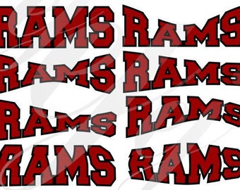 Rams Curved Layouts Newton County Covington georgia SVG EPS DXF Digital Cutting Design Instant Download- jpg pdf Vector File Graphic Design