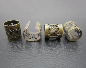 20pcs Antique Brass dreadlock Beads dread hair braid accessories dread Beads jewelry adjustable cuffs tube clip 7.5mm hole