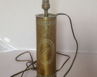 WW1 French Artillary Shell Trench Art Lamp French Vintage Shell LAY BY AVAILABLE ( Ref no. A148 )