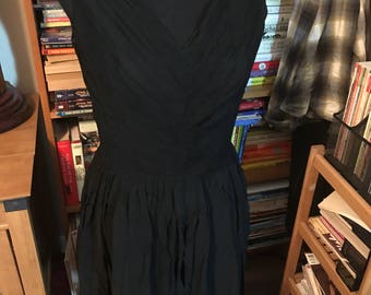 1950's/1960's Chiffon Pleated Bodice Sleeveless Party Dress
